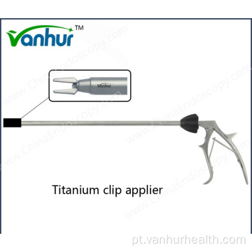 Aplicador de clipe de titânio laparoscópico para clipe de meio plano